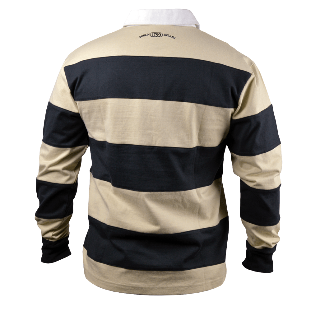 Rugby Imports Guinness Cream and Black Striped Rugby Jersey
