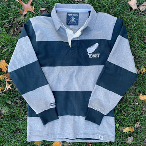 Rugby Imports New Zealand Grey Hoops Rugby Jersey