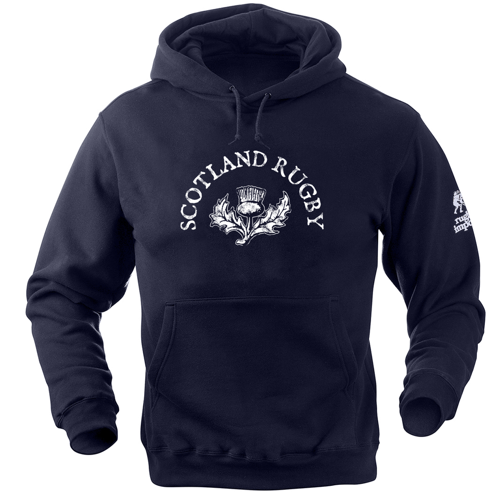 Schottland Hoodie Herren – Rugby-Style Kapuzenpullover Mit Distel-Motiv, 80% Baumwolle, Fan-Geschenk