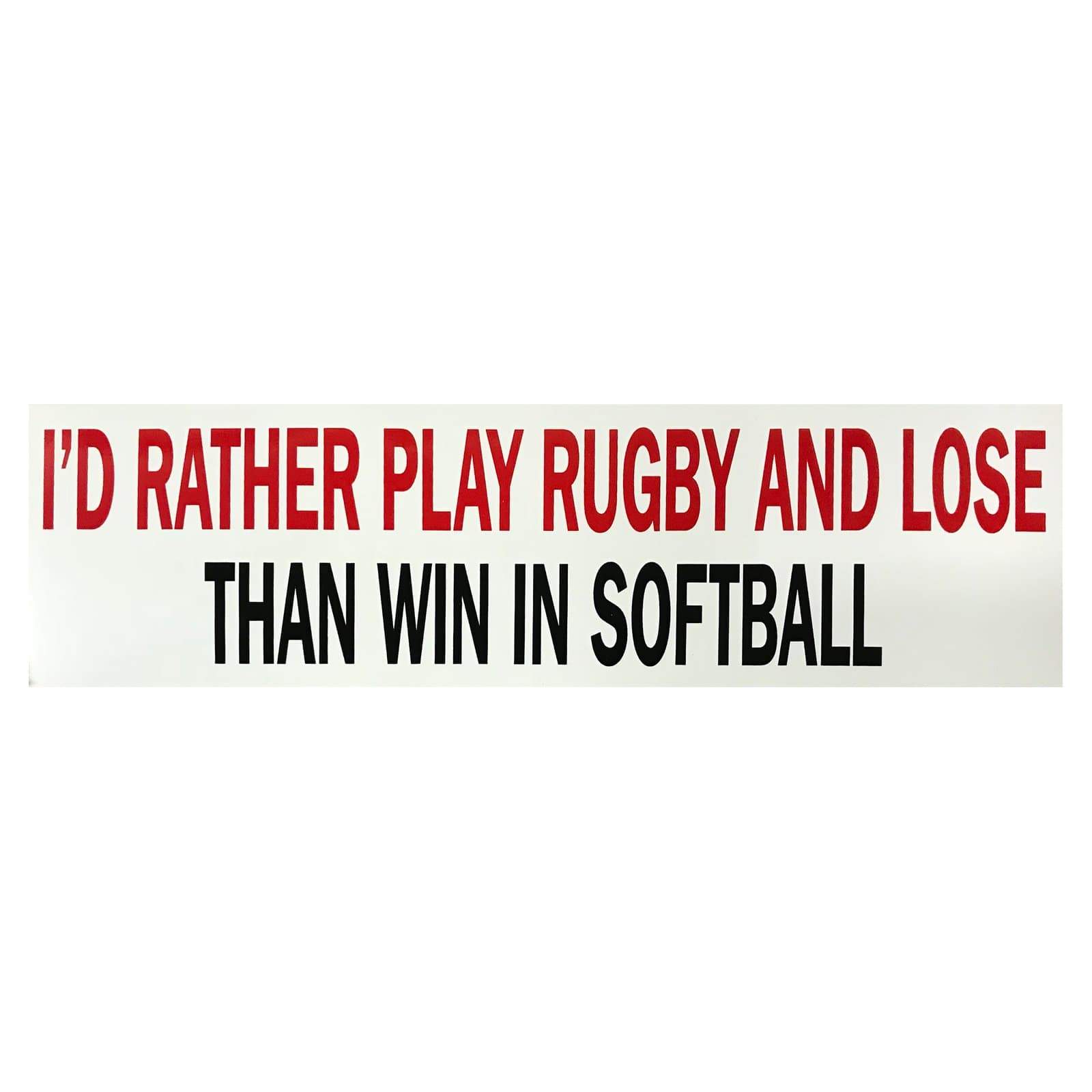 Rugby Imports Softball Rugby Bumper Sticker