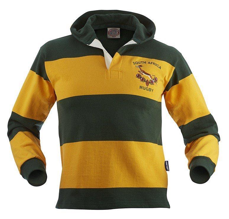 springbok rugby gear South Africa Hooded Rugby Jersey
