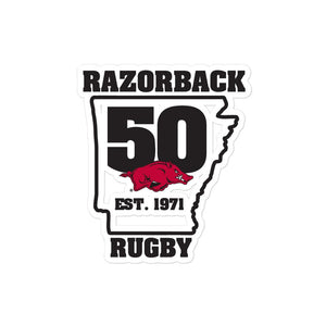 Rugby Imports U. of Arkansas Rugby 50th Anniversary Stickers