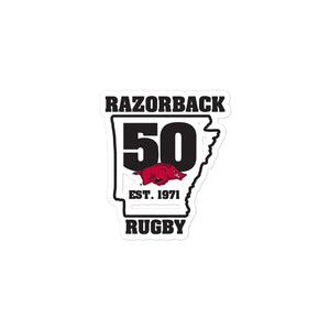 Rugby Imports U. of Arkansas Rugby 50th Anniversary Stickers