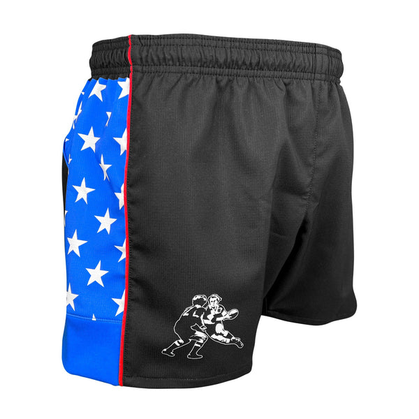 USA Pro XV Blackout Rugby Shorts Rugby Imports